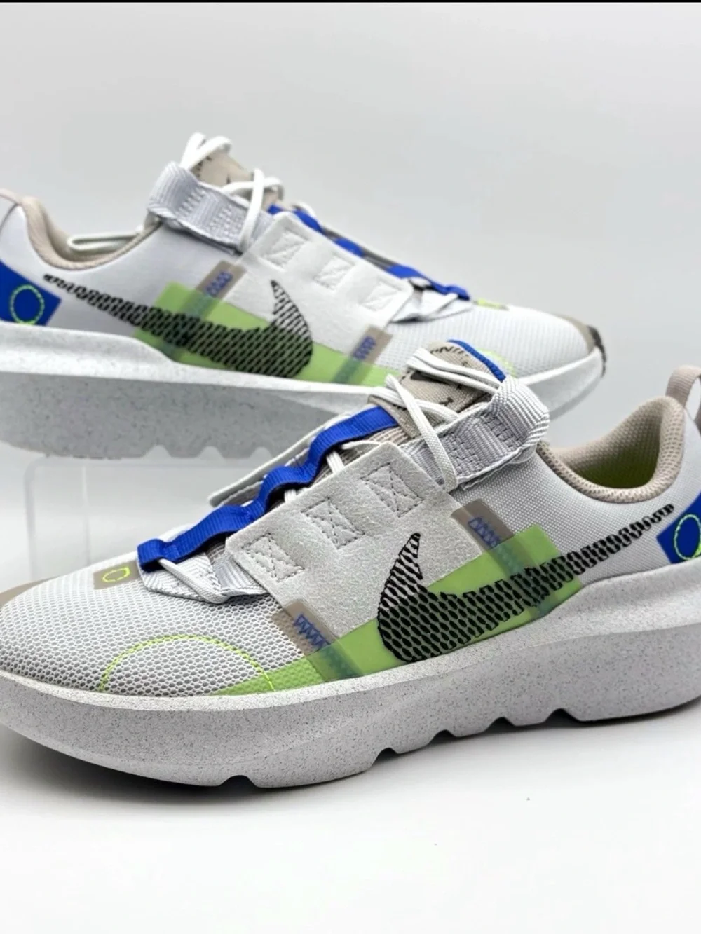 Nike Kids Sneakers - White, Green & Blue Accents